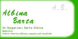 albina barta business card